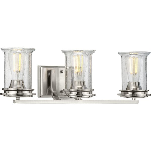 Progress Lighting Winslett Collection Brushed Nickel Three-Light Bath P300274-009